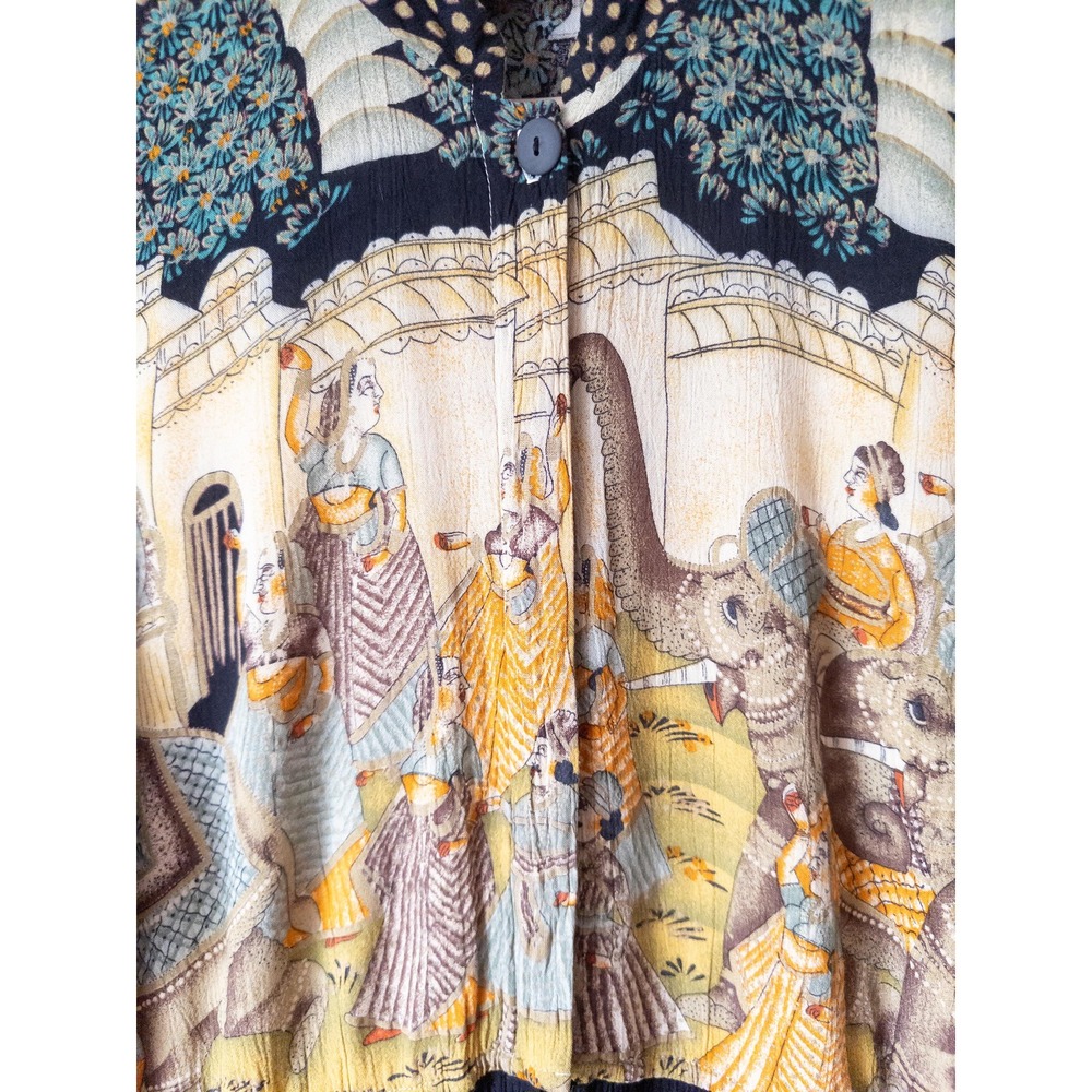 Vtg Casual Corner Scene Printed Romper - Picture 6 of 9